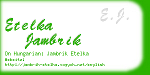 etelka jambrik business card